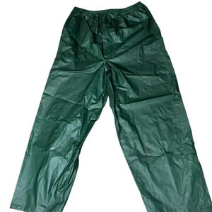Men's Unisex Green Nylon Rain Waterproof Pants Size XL